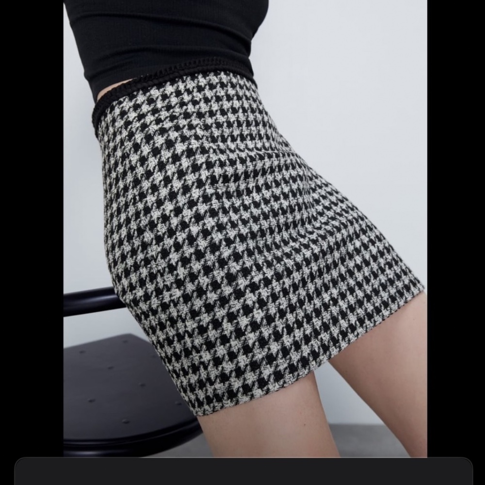 ZARA Houndsooth Skirt